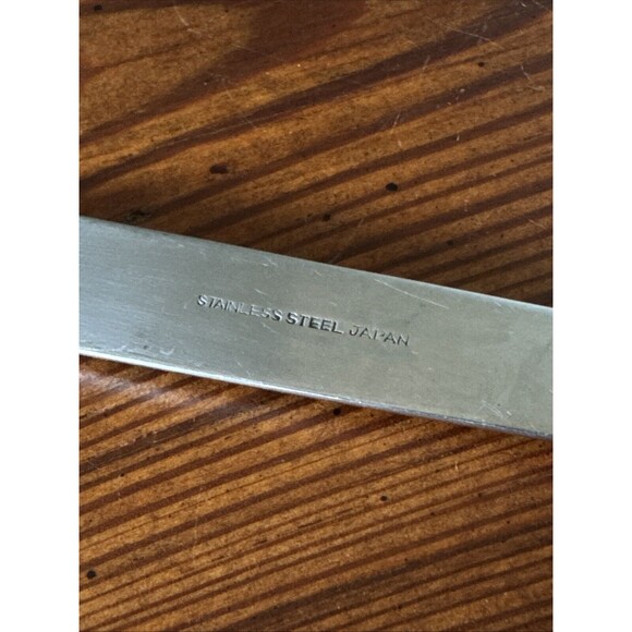 Japan Stainless Salad Serving Set MCM Mid Century Modern 11 in. - Picture 8 of 11